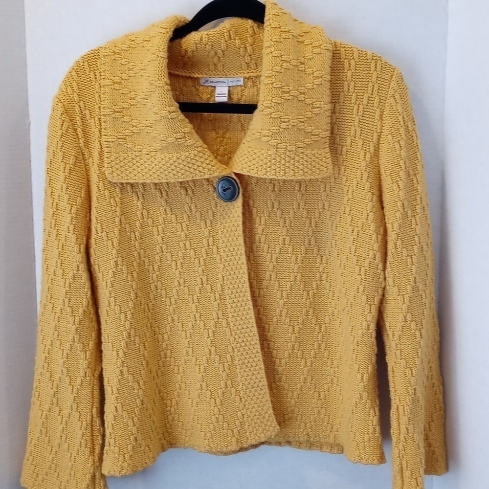 JM collection large petite crochet sweater